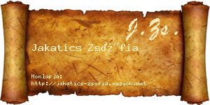 Jakatics Zsófia névjegykártya